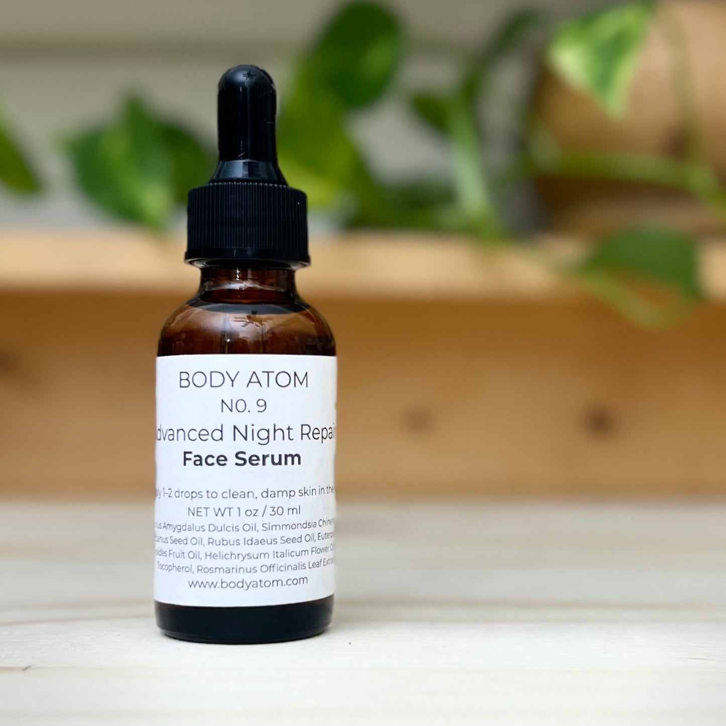 Advanced Night Repair Face Serum botanical oil by Body Atom for overnight skin repair and radiant glow