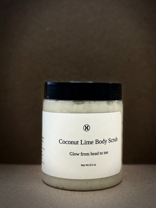 Creamy Coconut Lime Body Scrub - Exfoliating Sugar Scrub for Soft Skin - Handmade - Spa-Quality