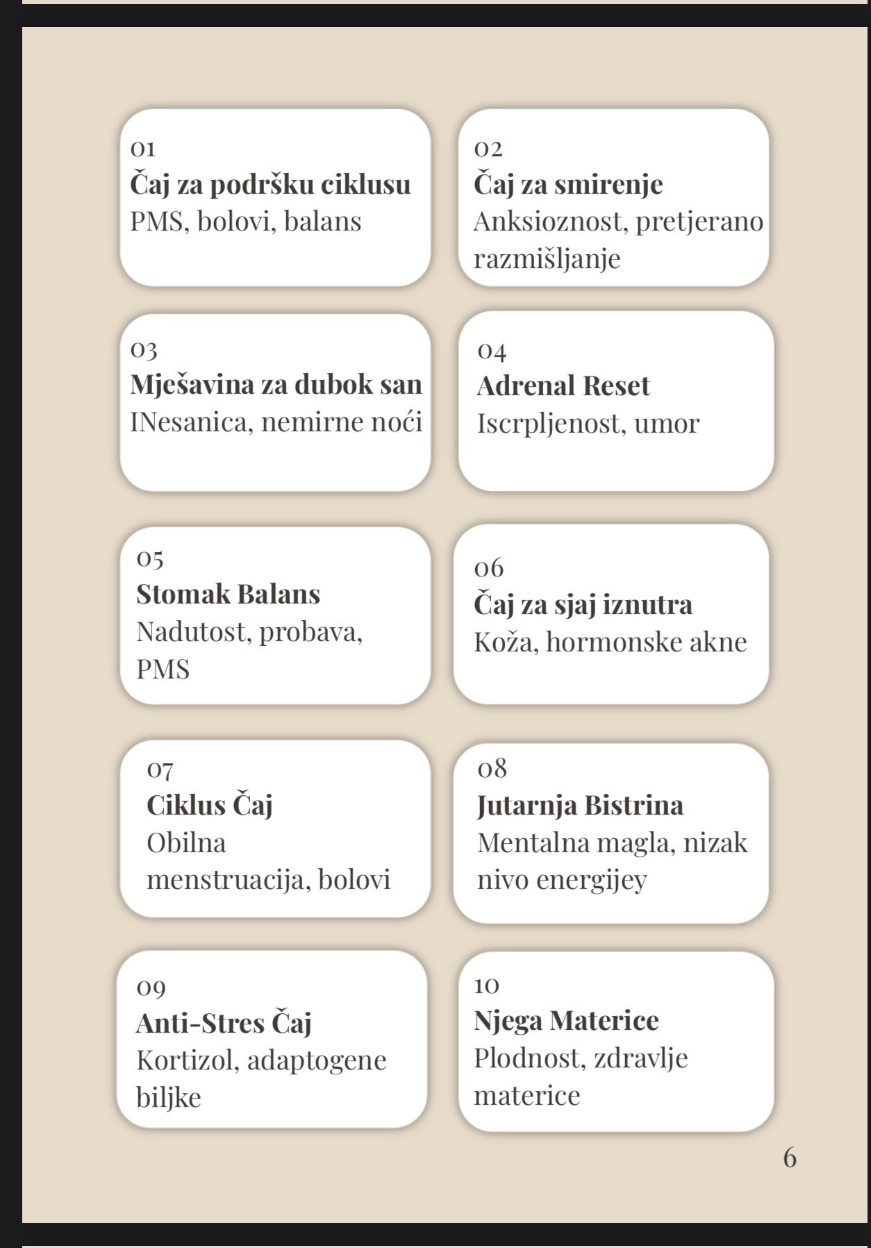 Primjeri biljnih mješavina i recepata za hormone, stres i san iz Body Atom vodiča