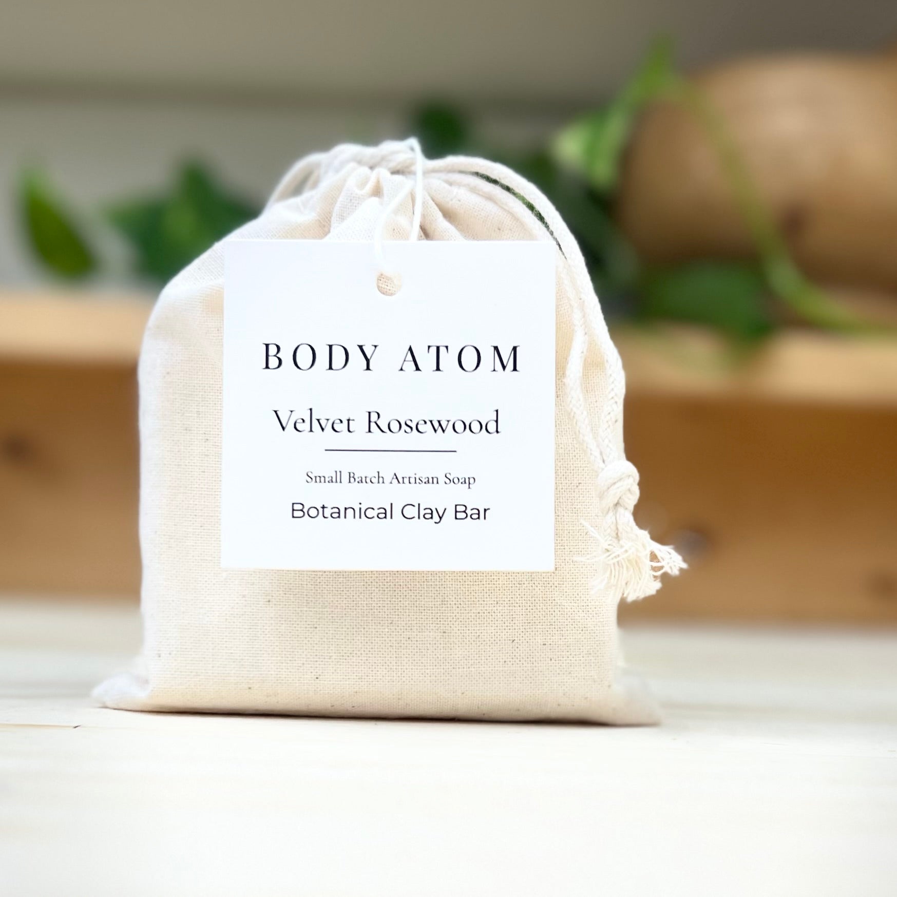 Body Atom Velvet Rosewood botanical clay soap with French rose clay, olive oil and shea butter