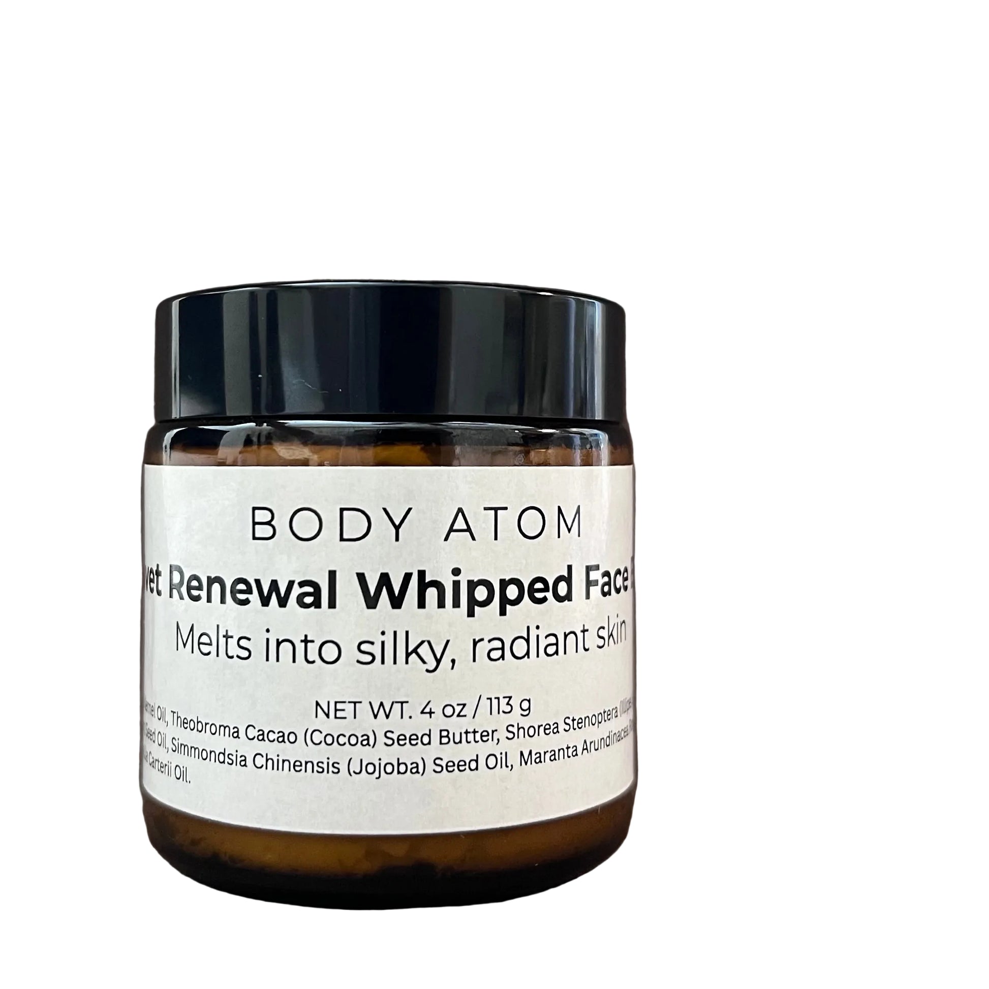 Velvet Renewal Whipped Face Butter by Body Atom – deep nourishing botanical face cream for dry and sensitive skin, restores skin barrier and improves softness and glow