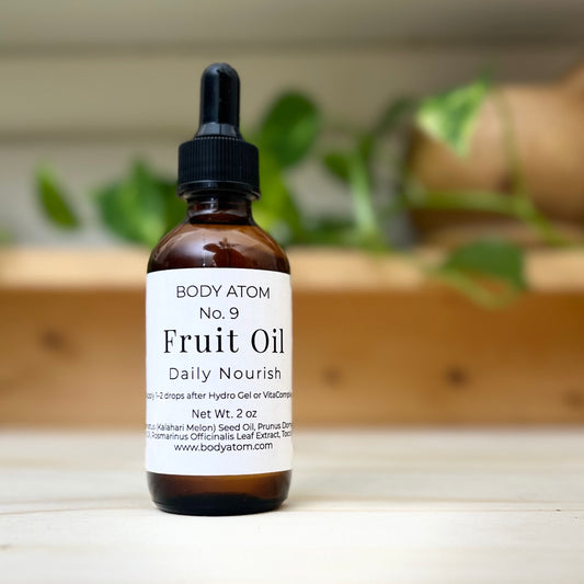 Fruit Oil Daily Nourish lightweight botanical face serum by Body Atom for balanced, glowing skin