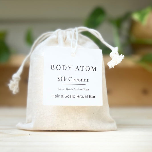 Silk Coconut Hair and Scalp Bar natural coconut oil hair soap with jojoba and castor oil for clean balanced scalp